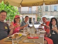 Guests from one of our rental villas having lunch in Pezenas
